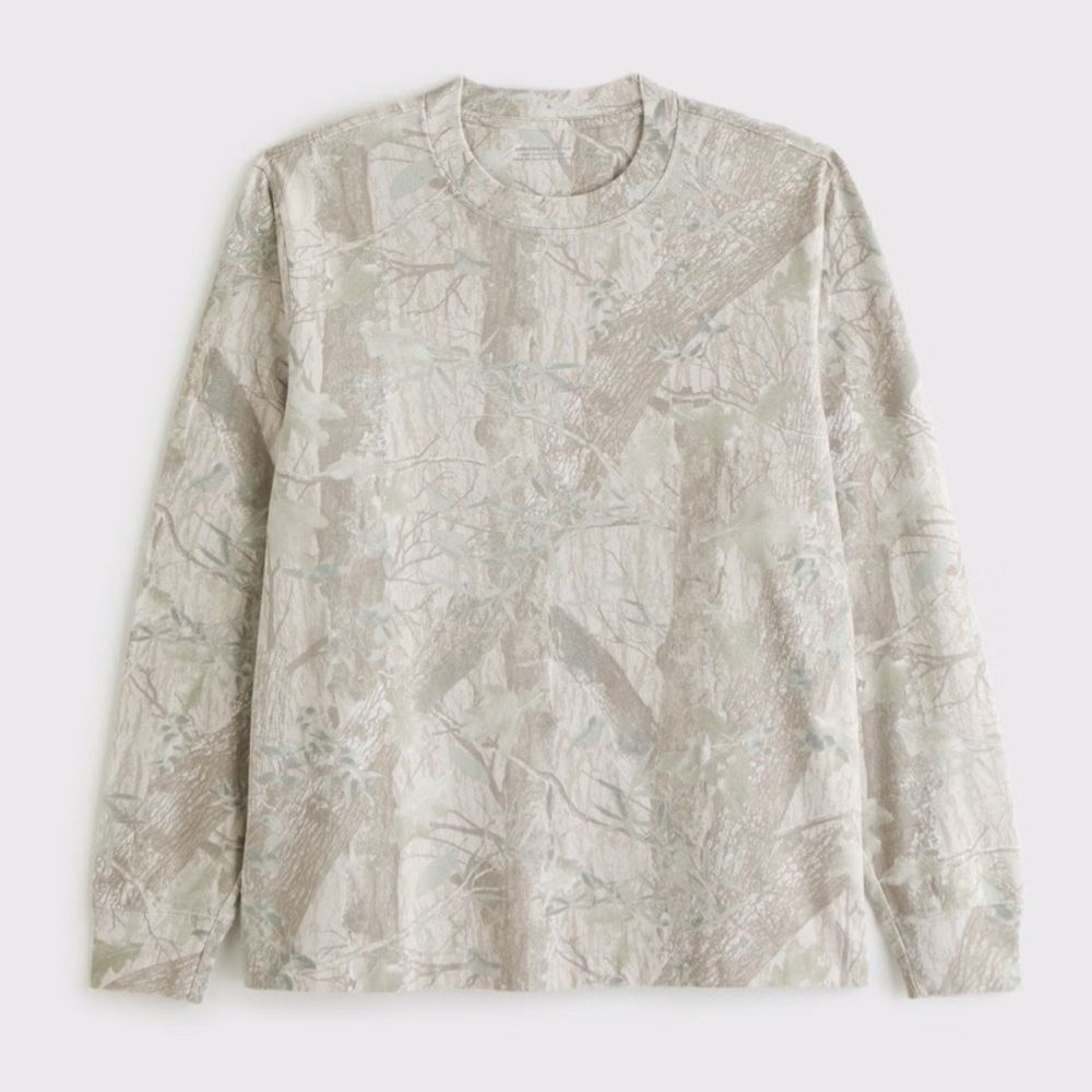 Abercrombie & Fitch Soft Essentials Oversized Camouflage Long Sleeve Shirt